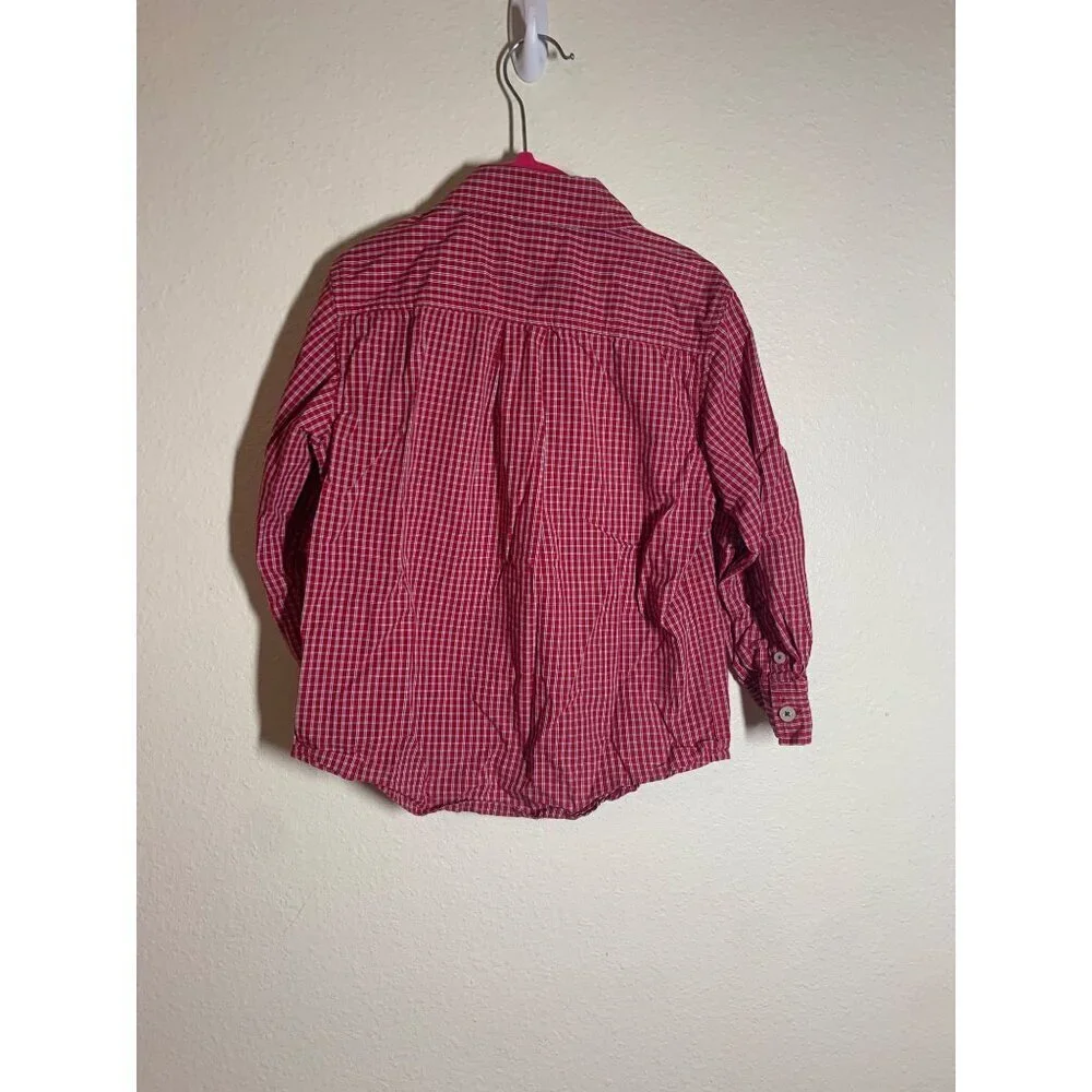 Baby Gap Long Sleeve Button Up Shirt Plaid Red Dress Casual Boys Size 5 Years